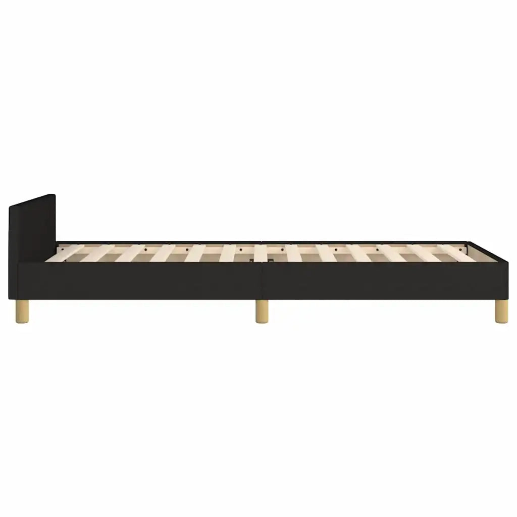 Giroletto con Testiera-Struttura Letto con testiera Nero 90x200 cm in Tessuto