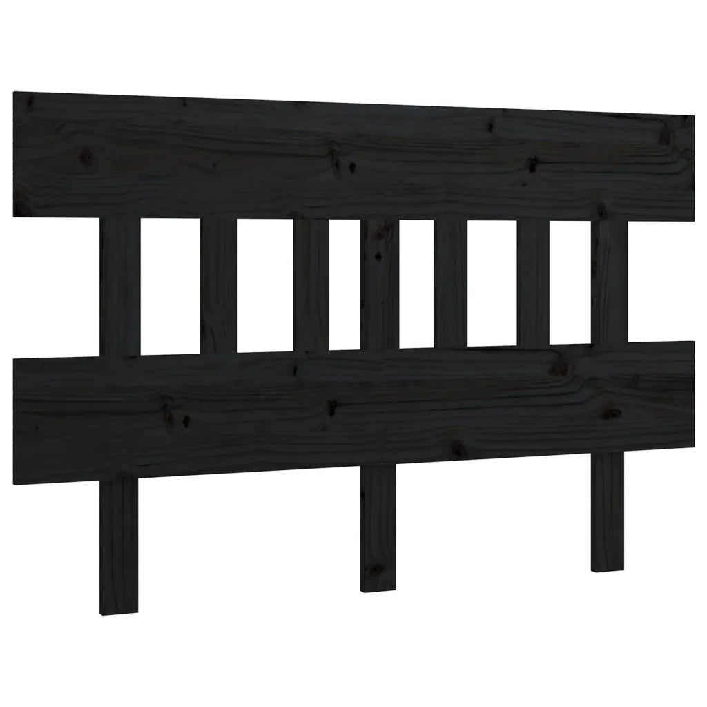 Testiera per Letto Nera 183,5x3x81 cm Legno Massello di Pino 819139