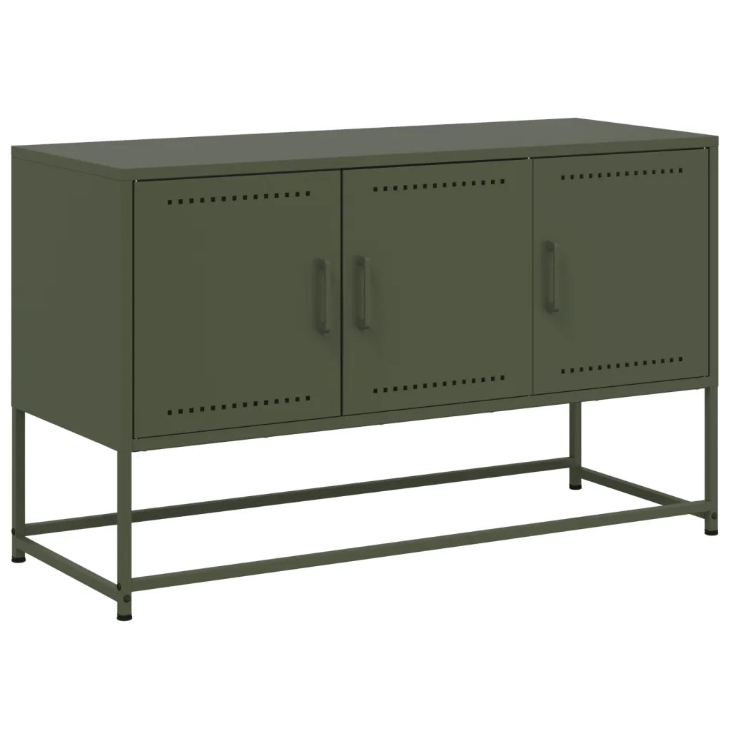 Mobile TV | Armadietto TV | Mobile Porta TV Verde Oliva 100,5x39x60,5 cm in Acciaio