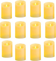 Set di Luci a LED da 12 - Fiammelle Fosforescenti senza Fiamma per Decorazione - Bianco Caldo