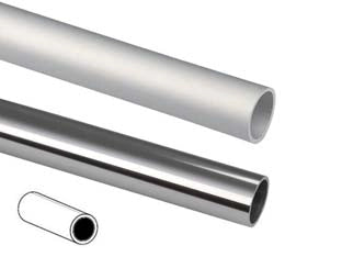 PROFILO TUBO TONDO IN ALLUMINIO- - ø mm.12 mt.1 argento lucido - 5 pezzi