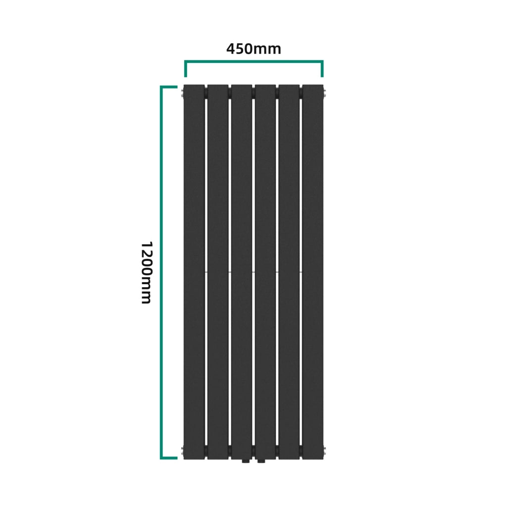 Radiatore a doppio pannello 1140 watt acciaio 120 x 45 cm nero 03_0010478