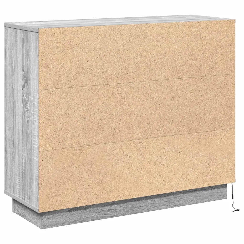 Madia LED Grigio Sonoma 90 x 32 x 75 cm Legno ingegnerizzato 869679