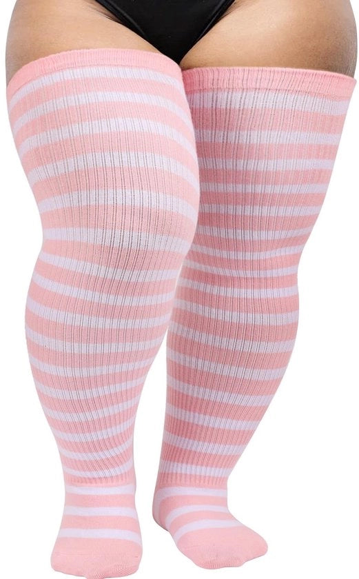 Calze Plus Size Overknee con Cerniera Elastica Antiscivolo Sostenibili Comodi 54 cm/82 cm Regolabili