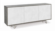 Mobile Madia 3 ante con apertura a spinta H74 L177 P41 struttura color Cemento frontali Bianco ossido 7073k Sarmog