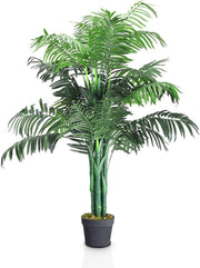 Pianta artificiale, palma artificiale, 110 cm, pianta da interno in vaso, albero artificiale, grande pianta decorativa per giardino, soggiorno e ufficio