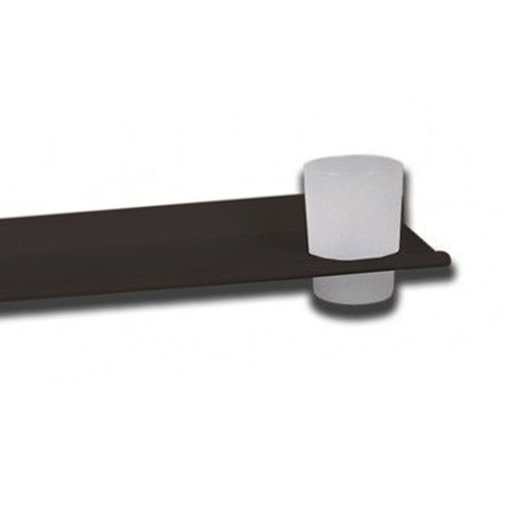 Mensola allumionio nero opaco con bicchiere e piattino porta sapone