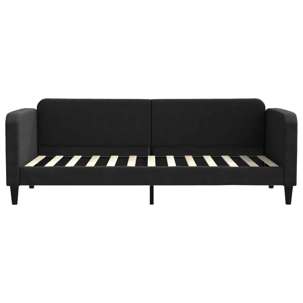 Divano Letto con Materasso Nero 80x200 cm in Tessuto