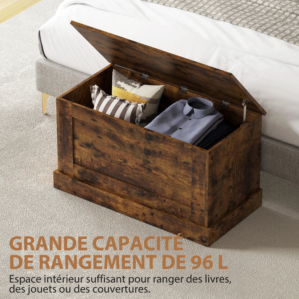Cassa di legno per giocattoli ¨C zephmum ¨C marrone 80x40x45