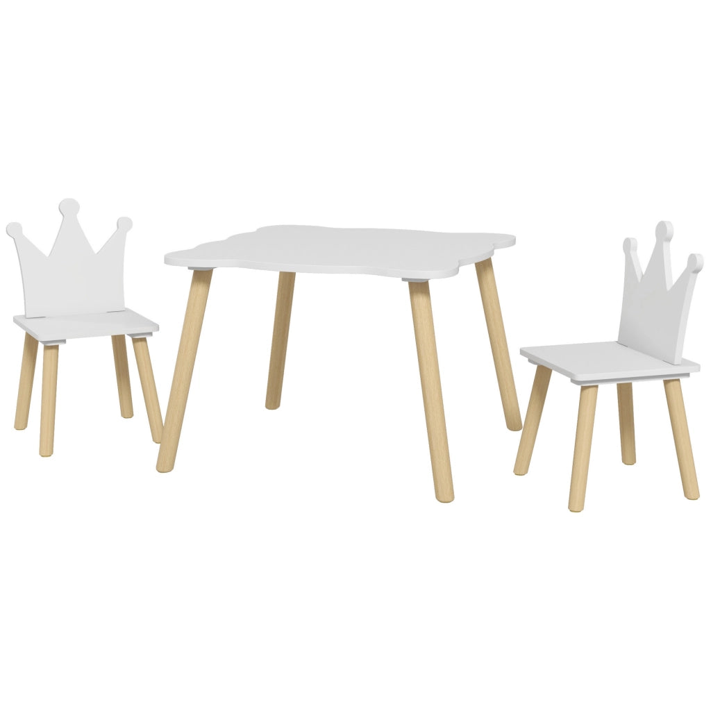 Tavolo e 2 Sedie per Bambini ¨C zephmum ¨C Bianco