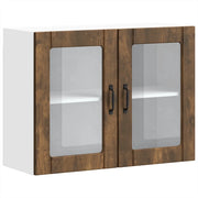 Pensile da Cucina | Mobile da Cucina con Porta in Vetro Lucca Rovere Fumo