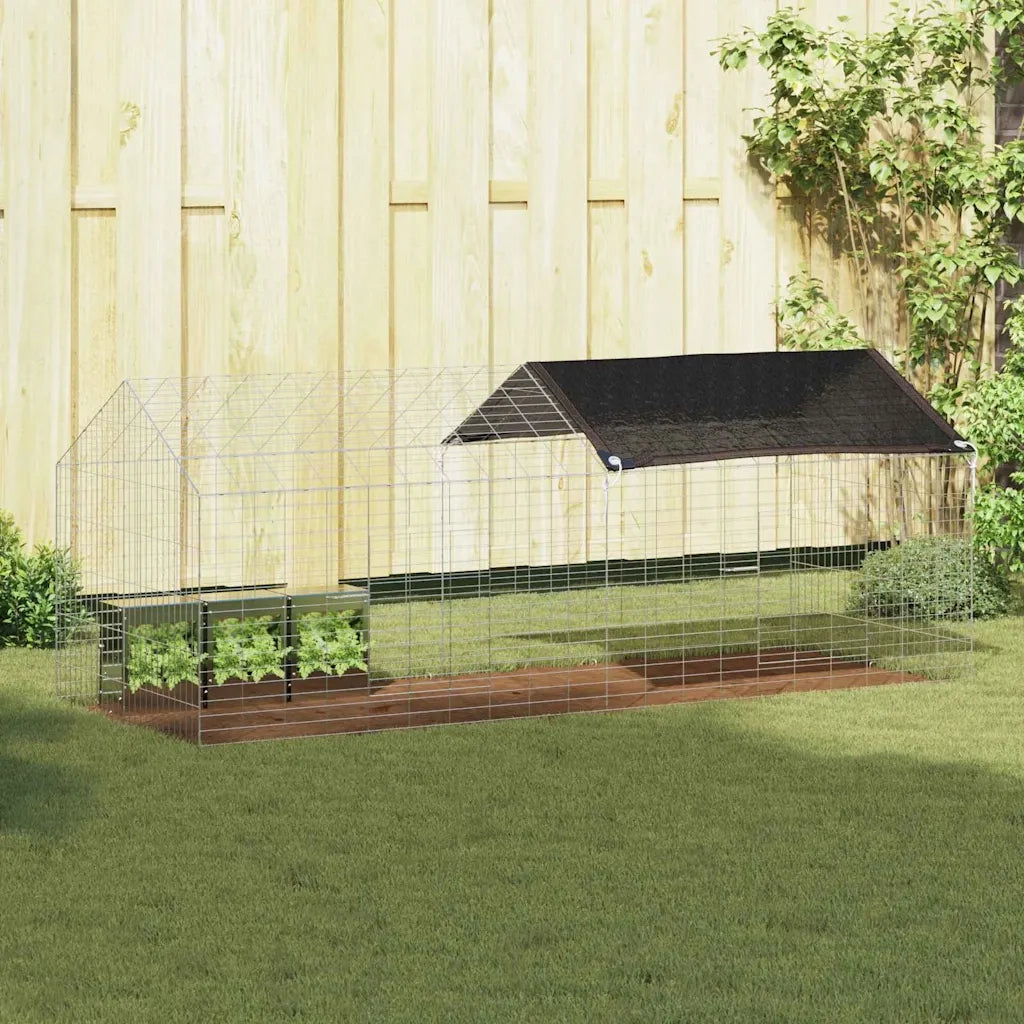 Gabbia per Conigli Argento 200 x 78 x 78 cm Acciaio zincato