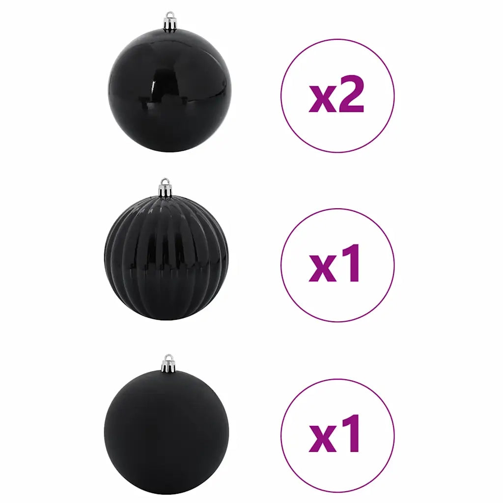 Set di palline di Natale XXL 4 pz Nero Plastica CFW3235477