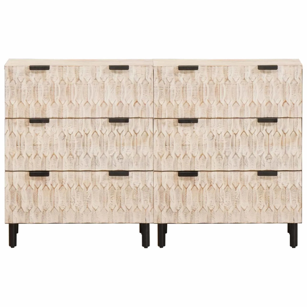 Credenza 2 pcs Finitura Bianco Lavato 60 x 33 x 75 cm