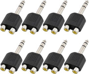 Adattatore audio 8 pezzi 635 mm stero maschile a doppio RCA femminile 1/4" TRS jack femminile a RCA femminile dividersplitter audio