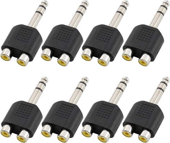 Adattatore audio 8 pezzi 635 mm stero maschile a doppio RCA femminile 1/4" TRS jack femminile a RCA femminile dividersplitter audio