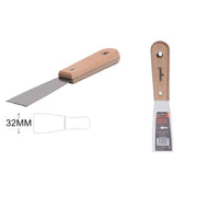 Trade Shop - Spatola Per Pareti In Acciaio 32mm Ferramenta Con Maniglia In Legno 1.5" 90425 -