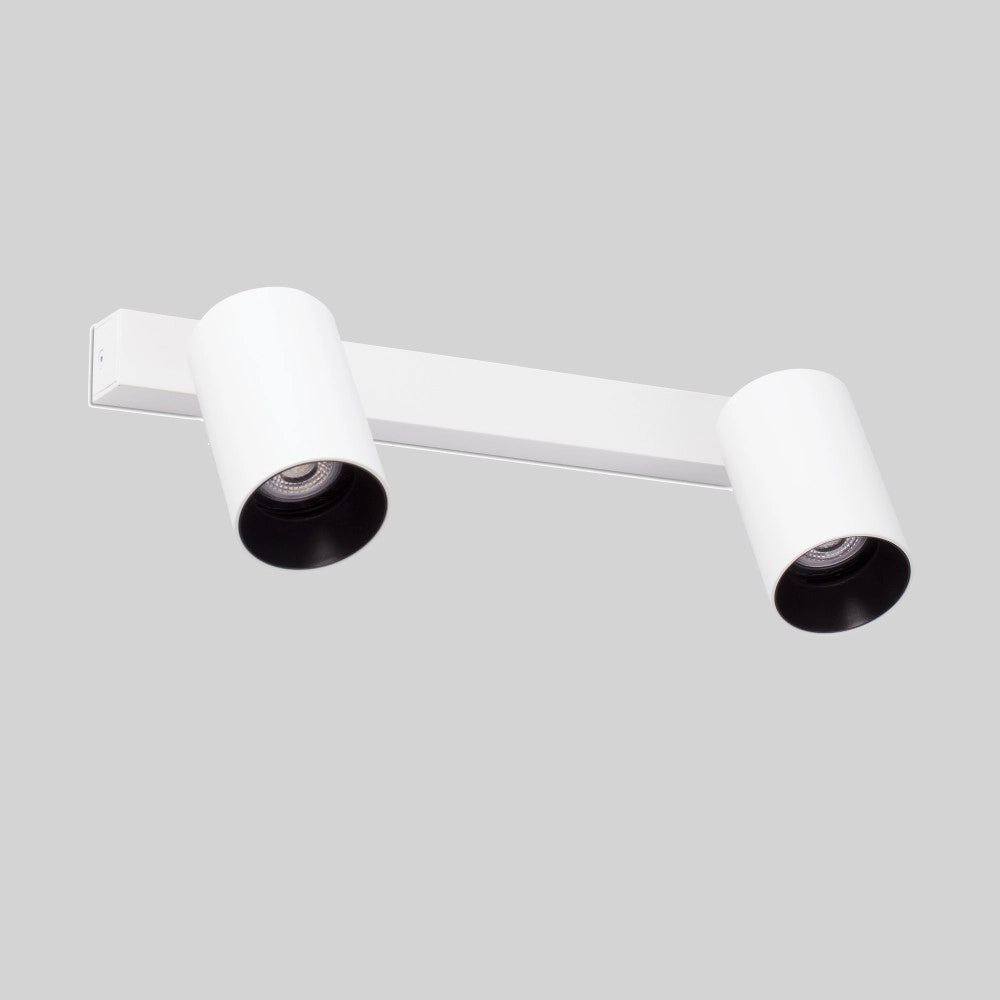 Faro Barcelona - Coppia Faretti Orientabili Stan 2 GU10 max 5Wx2 - Metallo, Installazione a Parete o Soffitto, lampadina esclusa - Bianco