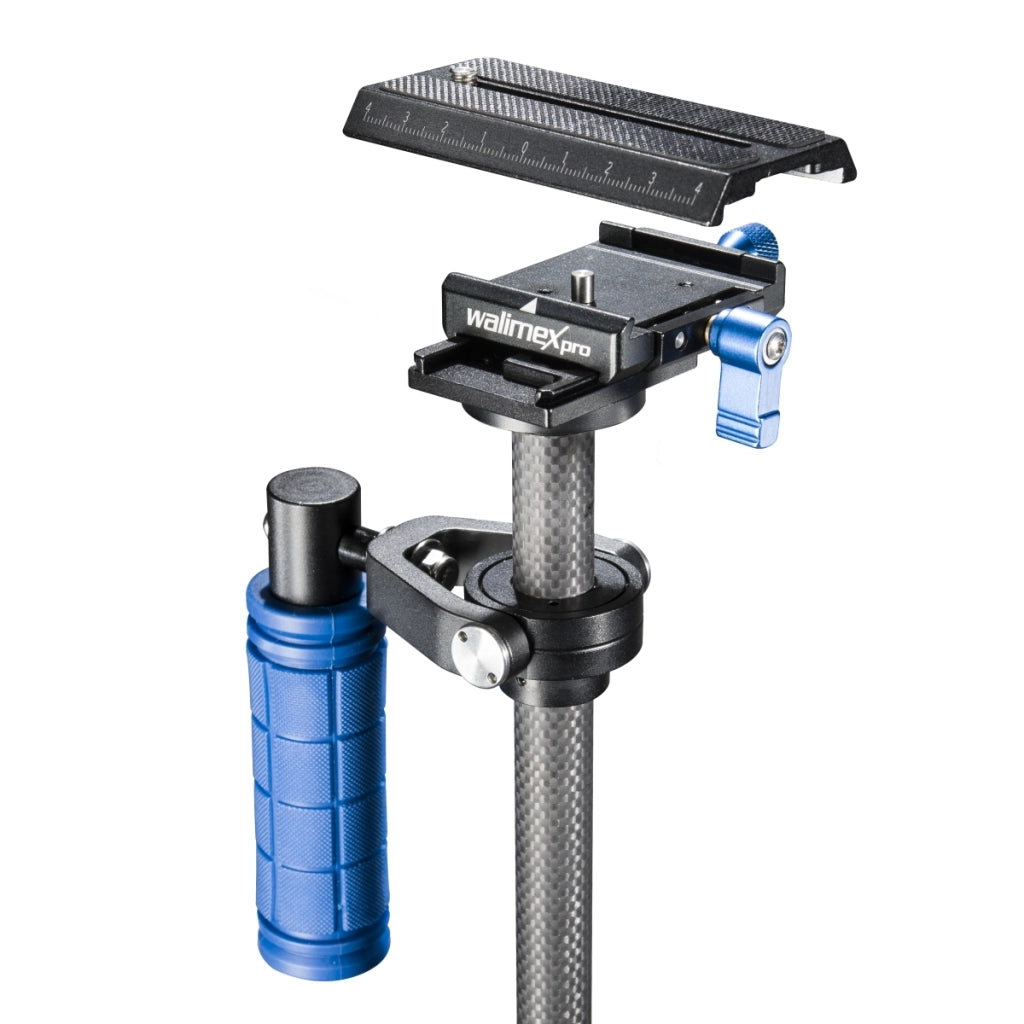 StabyPod XS treppiede steadycam per la stabilizzazione di fotocamere DSLR (misura massima 40 cm, carbonio, piastra a sgancio rapido,), 19942, alluminio, nero, taglia XS (40 cm)