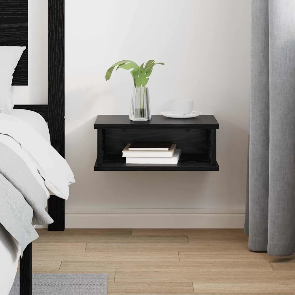 Comodino Rovere Nero 40 x 31 x 15 cm Legno multistrato