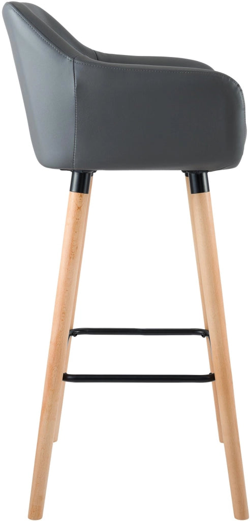 Sgabello Grant in pelle sintetica grigio
