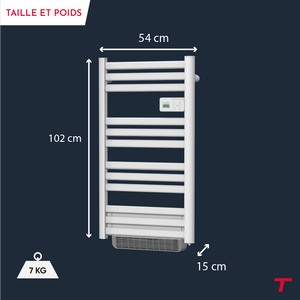 Scaldasalviette elettrico Thomson senza fluido, connesso WiFi, con ventola 500 + 1000W, cosmo