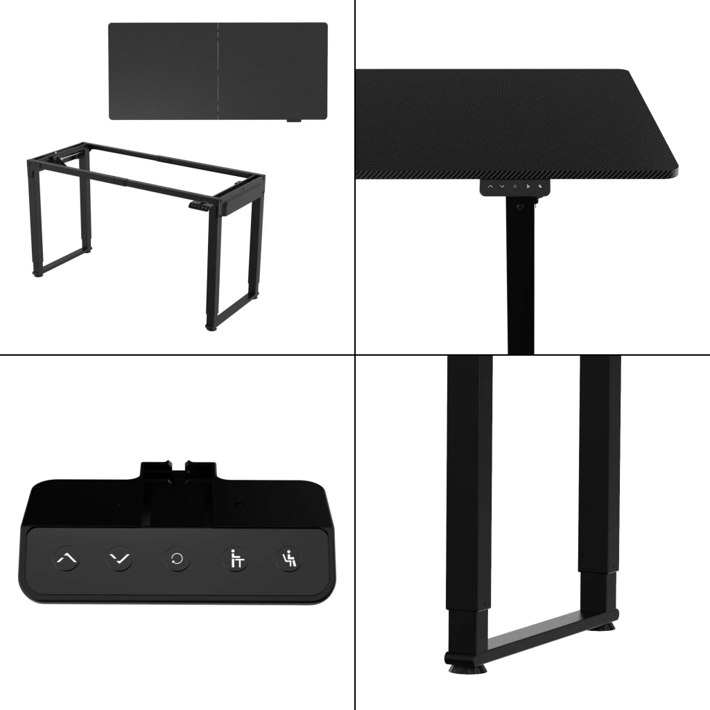 Scrivania/postazione di lavoro regolabile elettricamente in altezza 180 x 80 cm nero 03_0009078