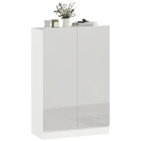 Scarpiera a 5 livelli per 20 paia di scarpe, ripiani regolabili, per ingresso, corridoio, legno, Bianco