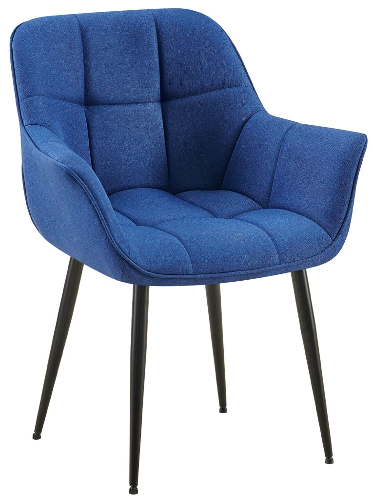 Sedia da pranzo Roseville blu,Tessuto