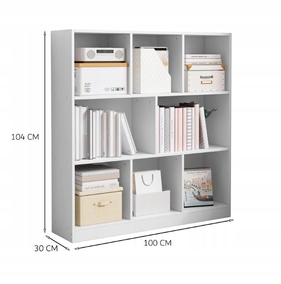 Scaffale aperto moderno grande bianco mensola armadio cassettiera 8 ripiani