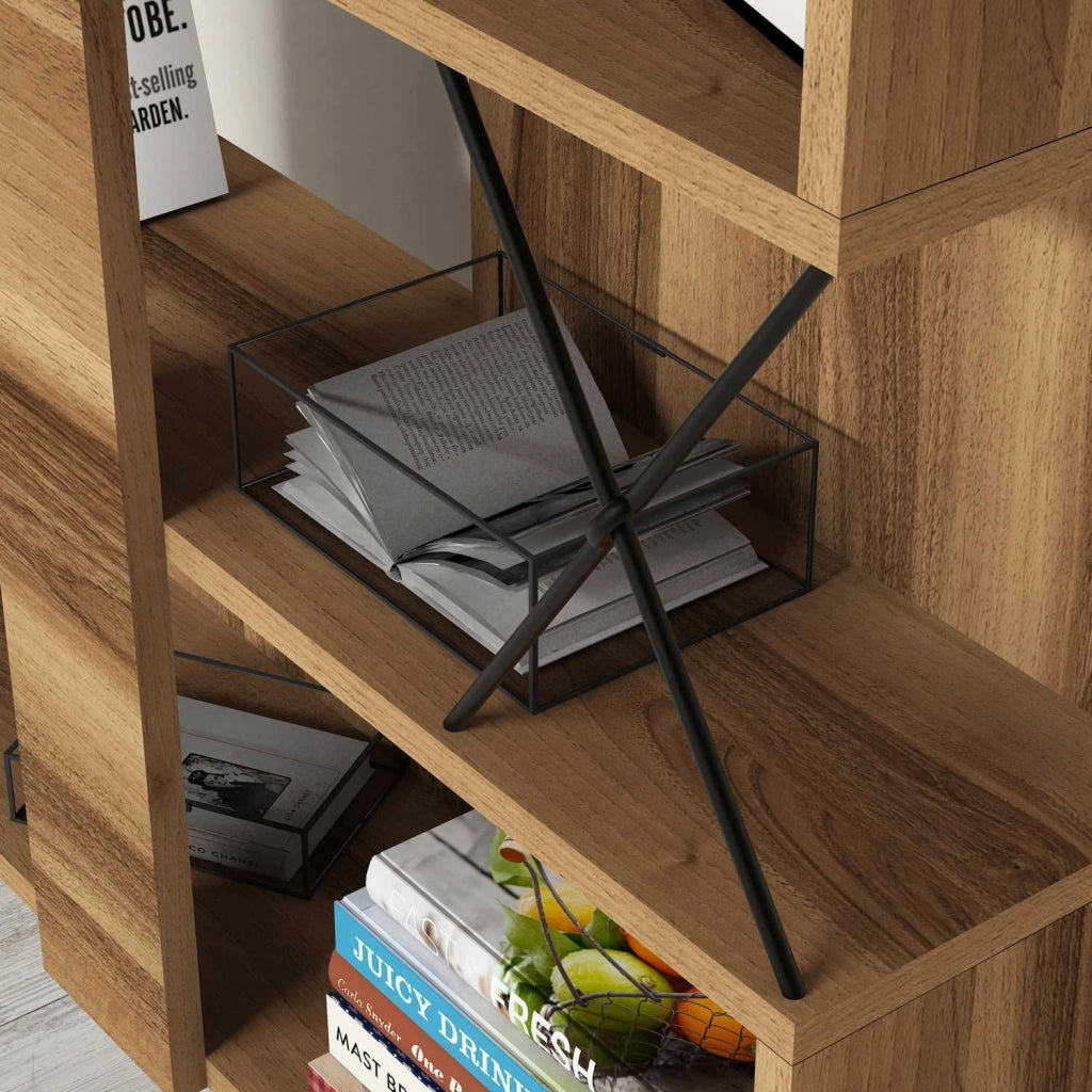 Biblioteca Campagna, Libreria 10 Ripiani, 90x22x167h cm Marrone Noce