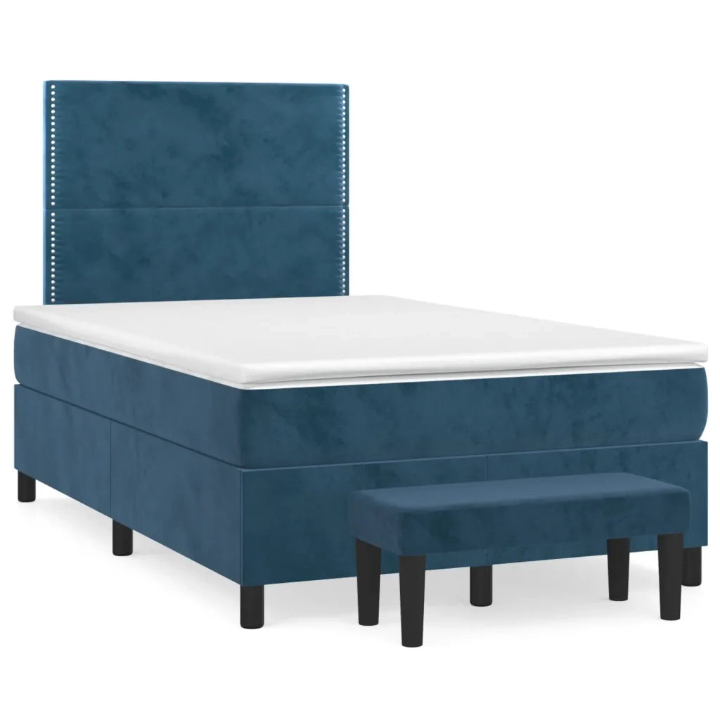 Giroletto a Molle con Materasso Blu Scuro 120x190 cm in Velluto 3270467