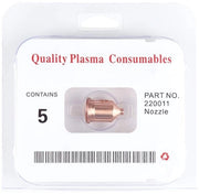 Pezzo di plasma per taglio - 5 bocche di spruzzo - 22x16mm