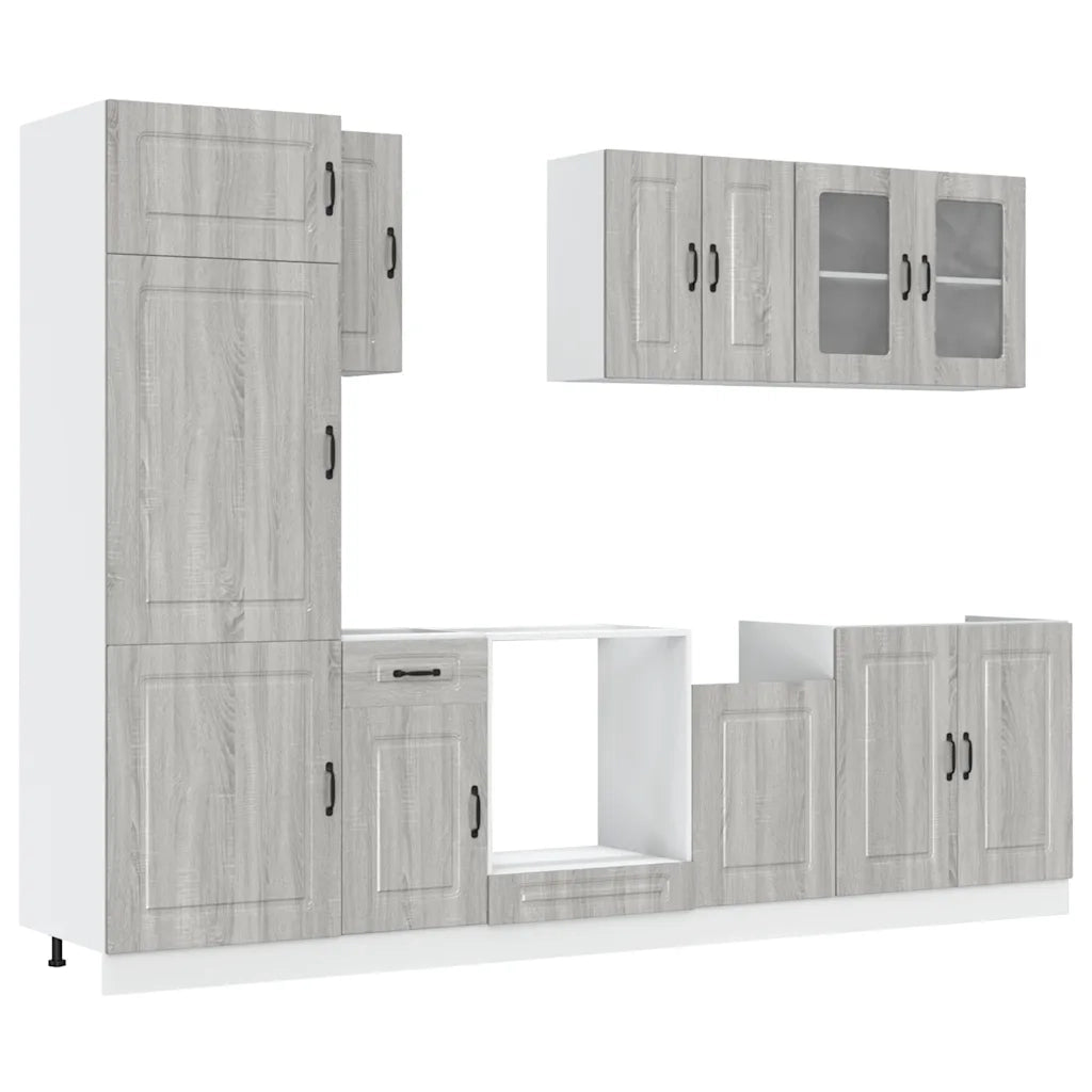 Set Mobili da Cucina 8 pz Kalmar Grigio Sonoma in Truciolato 3314797