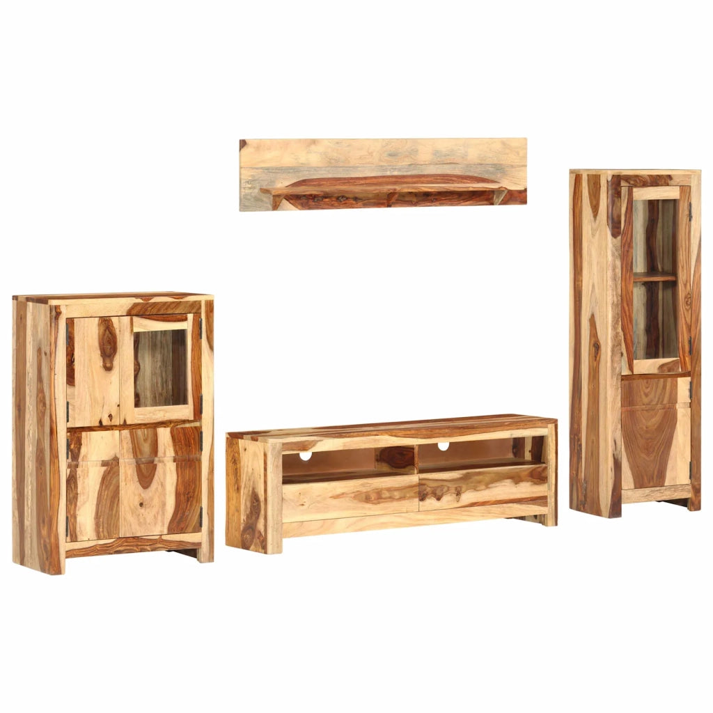 Set di Unità TV con cassetto Montaggio a parete Marrone legno 286380