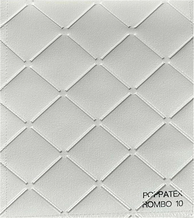 Tessuto Ecopelle Nautica Tappezzeria Alta Qualità "POPPATEX ROMBI" - Colore Bianco 10 - Morbida e Resistente - Vendita al Metro - H.140