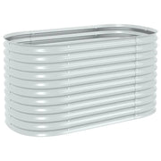 Fioriere | Cassetta per fiori | Letto Rialzato Giardino 160x80x81 cm in Acciaio Zincato Argento