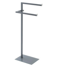 Piantana Porta Asciugamani Acciaio Cromato base Vetro Arredo Bagno Feridras Tonalità: Acciaio Grigio