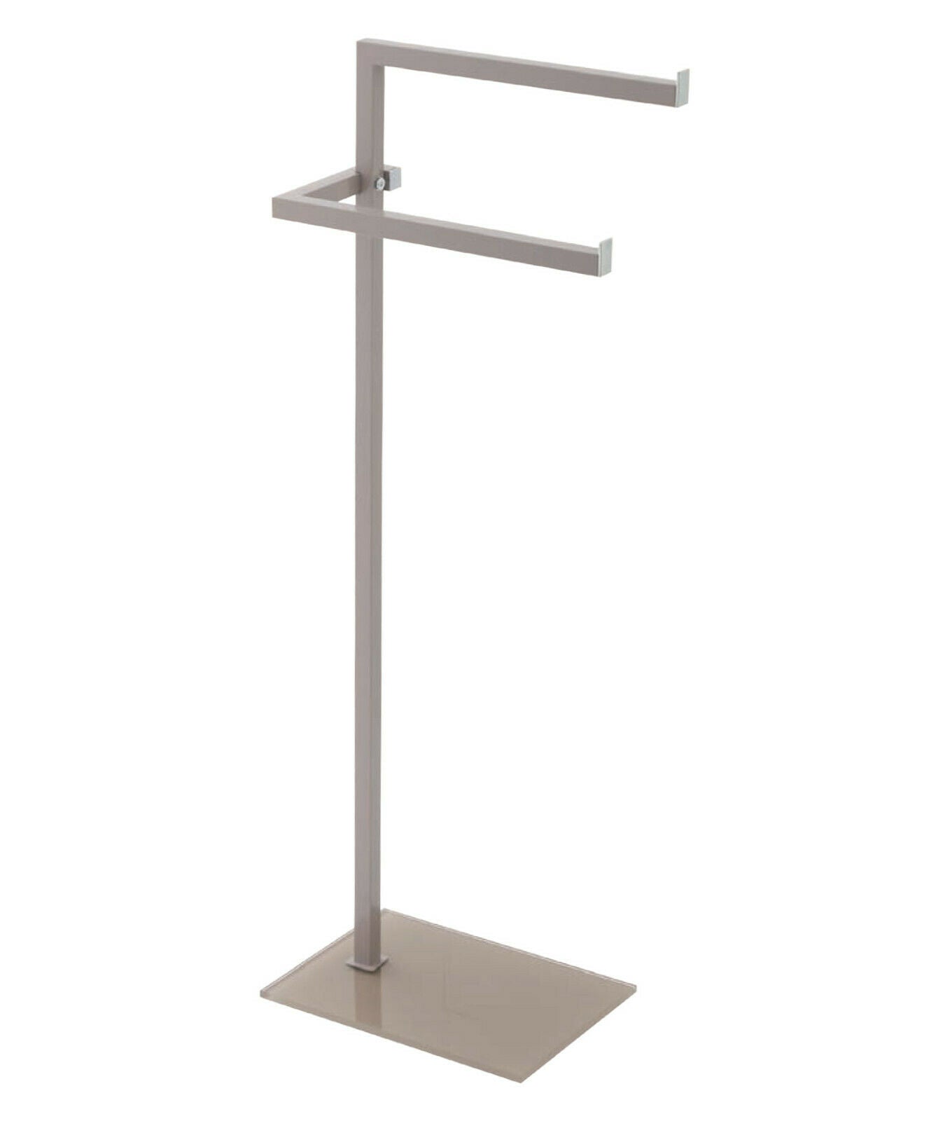 Piantana Porta Asciugamani Acciaio Cromato base Vetro Arredo Bagno Feridras Tonalità: Acciaio Tortora