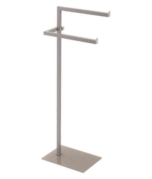 Piantana Porta Asciugamani Acciaio Cromato base Vetro Arredo Bagno Feridras Tonalità: Acciaio Tortora