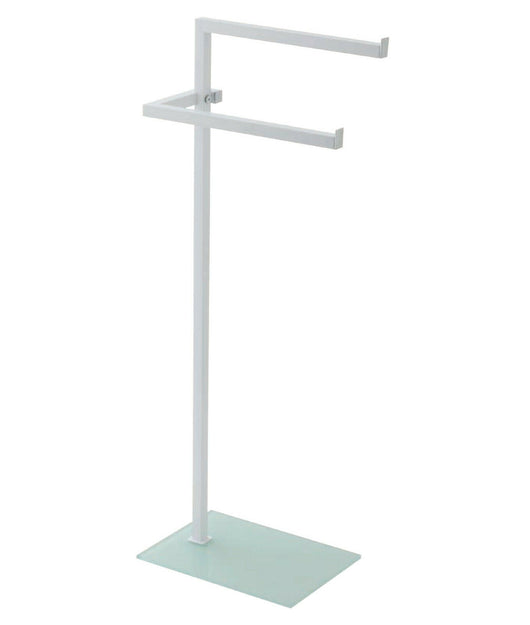 Piantana Porta Asciugamani Acciaio Cromato base Vetro Arredo Bagno Feridras Tonalità: Acciaio Bianco