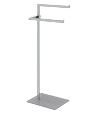 Piantana Porta Asciugamani Acciaio Cromato base Vetro Arredo Bagno Feridras Tonalità: Acciaio cromato Tortora