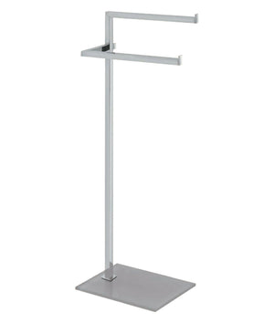 Piantana Porta Asciugamani Acciaio Cromato base Vetro Arredo Bagno Feridras Tonalità: Acciaio cromato Tortora