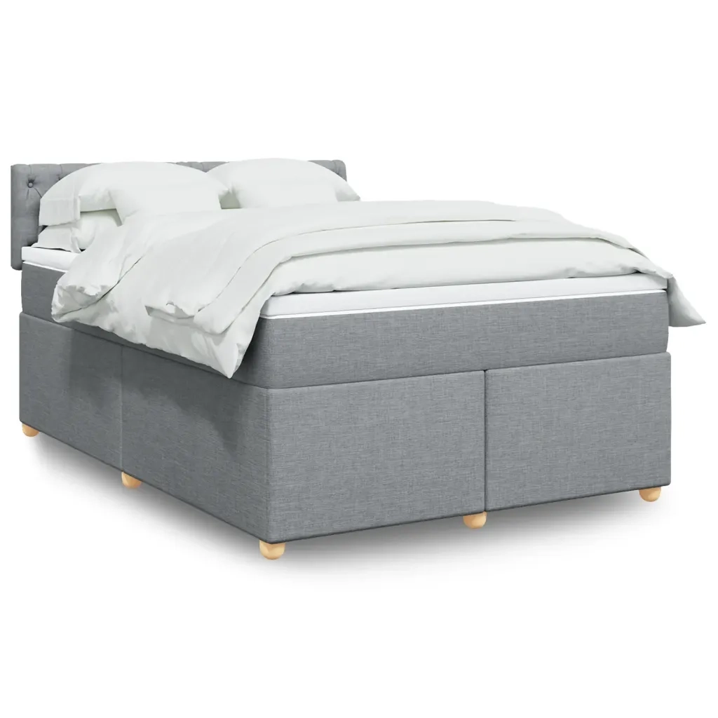 Giroletto a Molle con Materasso Grigio Chiaro160x200 cm Tessuto 3286738