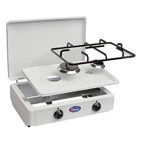 Parker FO200CGPM Fornello 2 Fuochi a Gas Metano con Piano Removibile