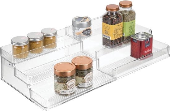 Sistema di stoccaggio per spezie in cassetti della cucina/cosmetici