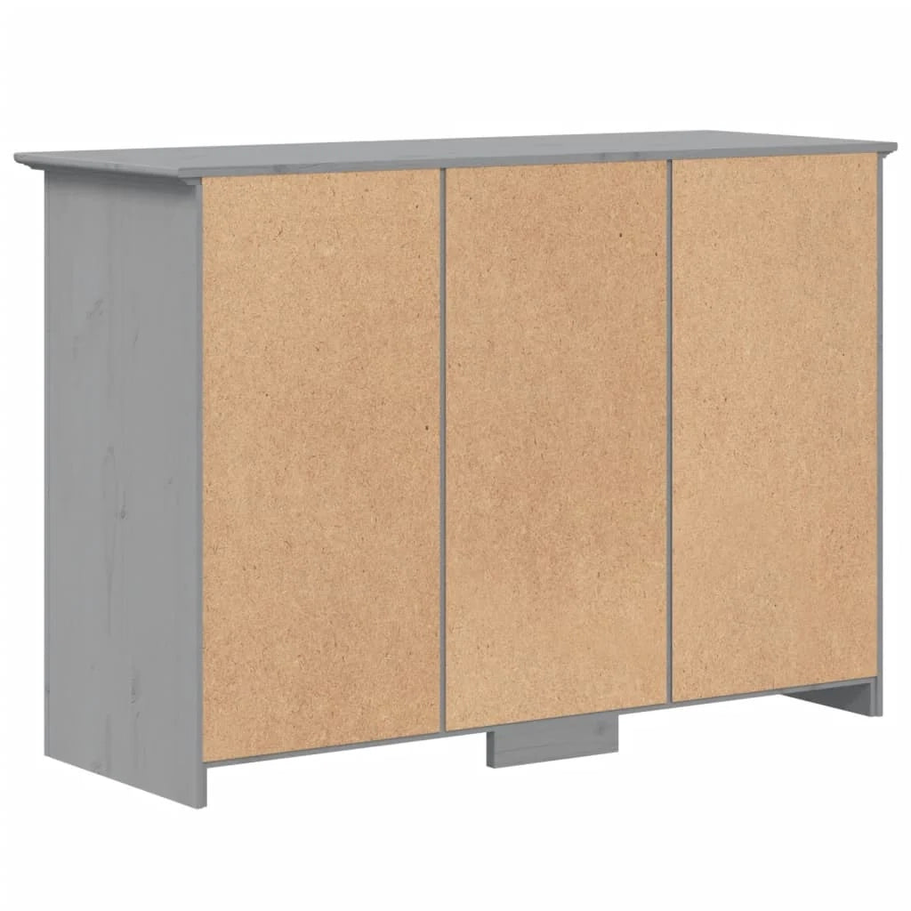 BODO 115,5 x 44 x 80 cm Mobiletto in legno massello di pino grigio cassettiera mobile contenitore organizer per cucina soggiorno salotto