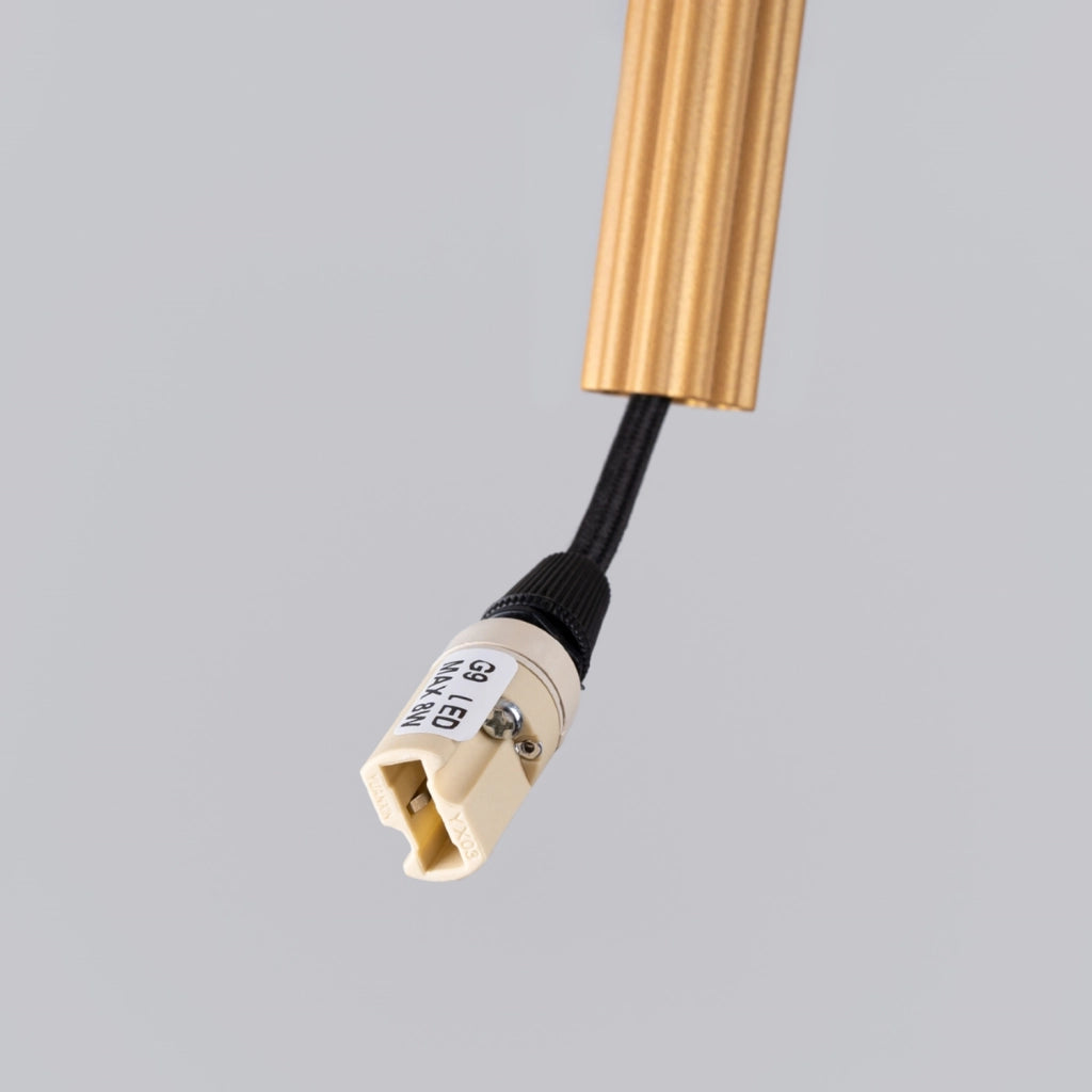 Lampada sospensione tubo rigato oro ZENTRA 1xG9 8W