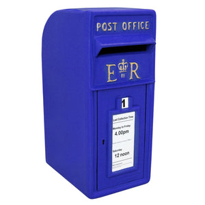 Cassetta Postale per le Lettere in Stile Britannico Inglese in Ghisa da Esterno Bocchetta Lettere Standard UK - Blu