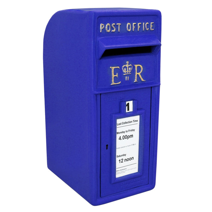 Cassetta Postale per le Lettere in Stile Britannico Inglese in Ghisa da Esterno Bocchetta Lettere Standard UK - Blu
